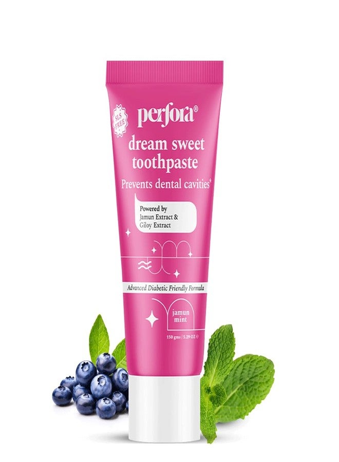 بيرفورا معجون أسنان بيرفورا لصحة الفم، خاص بمرضى السكري، للبالغين - 75 غرام (عبوة واحدة) | معجون أسنان خالٍ من السكر | معجون أسنان للحماية من التسوس | جل أسنان مناسب لمرضى السكري | معجون أسنان للأطفال والكبار | معجون أسنان خالٍ من كبريتات لوريل الصوديوم | معجون أسنان مضاد للتسوس | خالٍ من المحليات الصناعية | معتمد من Made Safe | مناسب للنباتيين | معجون أسنان جل - بنكهة النعناع والجامون - Image 1